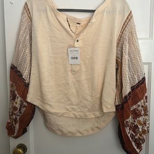 Free People Light Magic Henley in Vanilla Creme